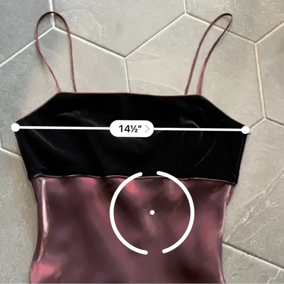 VTG 90s Dark Red Metallic & Velvet Empire Waist Formal Prom Princess Dress Gown - Picture 10 of 13